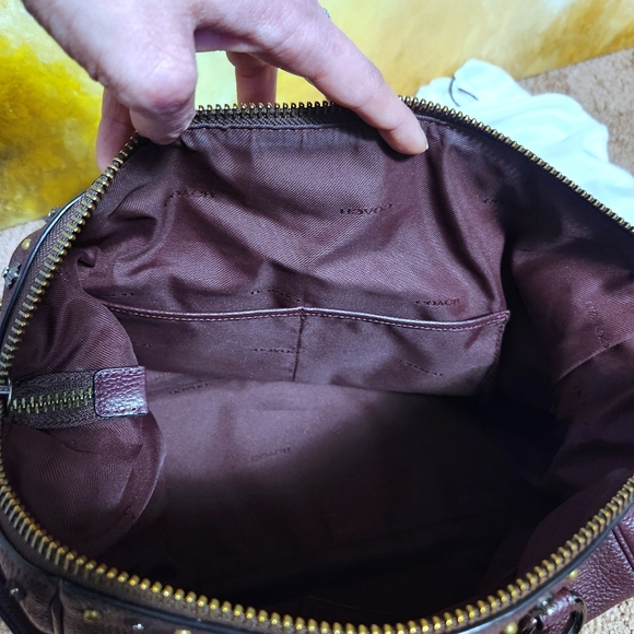 RARE Coach Willow Floral Detail Primrose Satchel, Color: Oxblood, Style 55518 - Picture 15 of 16